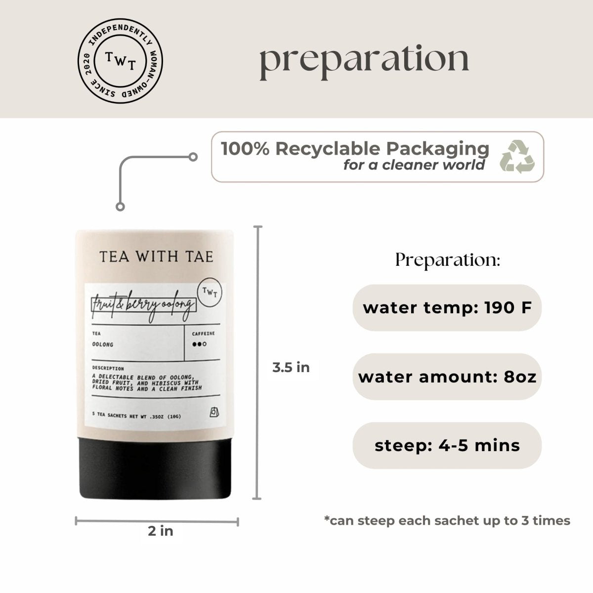 Fruit & Berry Oolong Mini Tea Tube (5 tea bags)