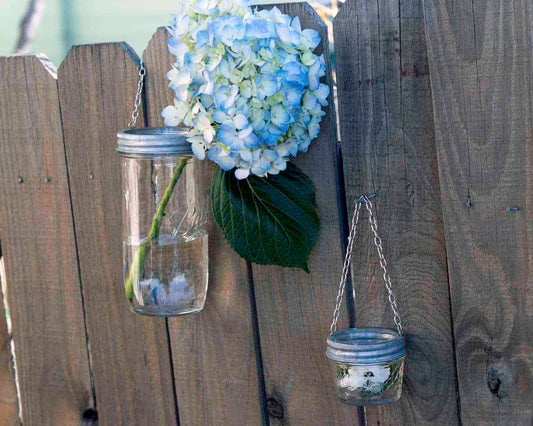 Galvanized Band with Chain Handle for Mason Jars 6 Pack