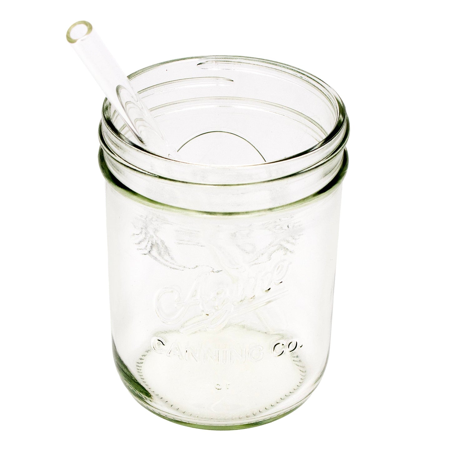 Medium 7 1/4" Glass Straws for Pint Mason Jars 4 Pack + Cleaner