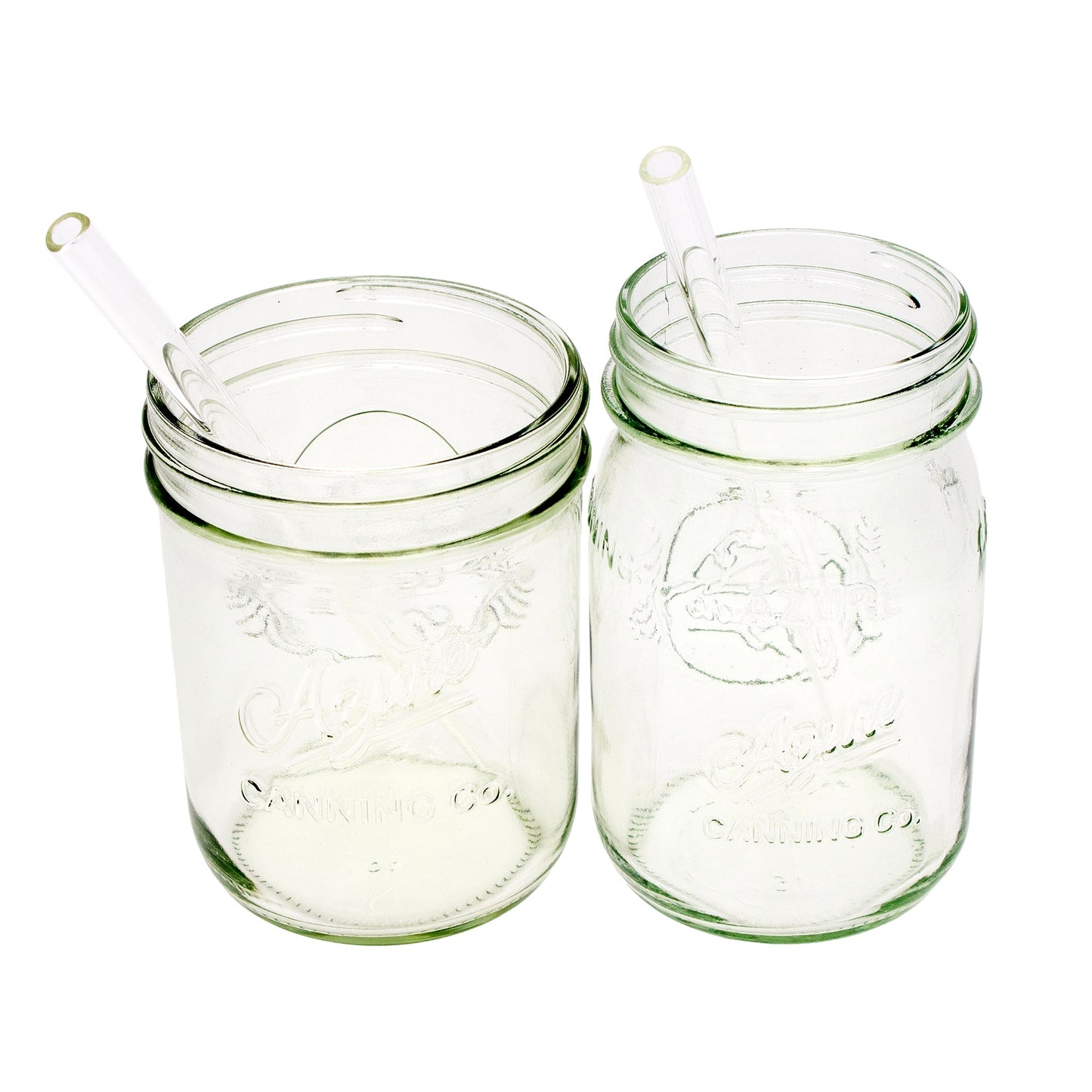 Medium 7 1/4" Glass Straws for Pint Mason Jars 4 Pack + Cleaner